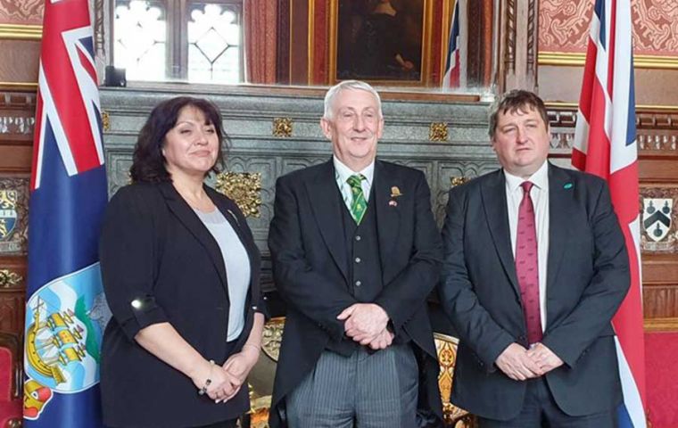 Visiting House Speaker Sir Lindsay Hoyle  with MLA Leona Roberts and MLA Mark Pollard