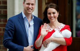 The Duchess of Cambridge with her newborn son outside the Lindo Wing at St Mary’s Hospital in Paddington, London. John Stillwell/PA Wire