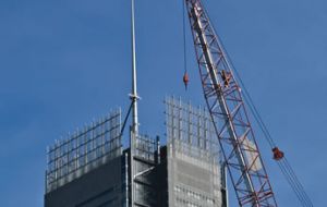 Emporis GmbH says 1.165 skyscrapers were under construction globally last June