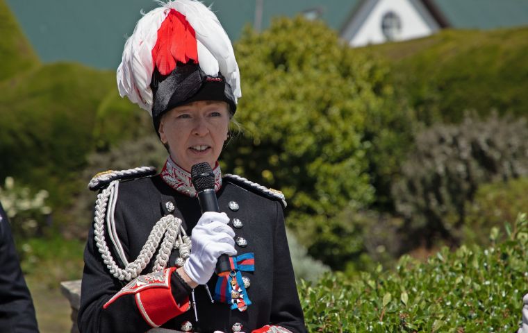 Alison Blake CMG is the Commissioner of the Government of South Georgia & the South Sandwich Islands is also Governor of the Falkland Islands