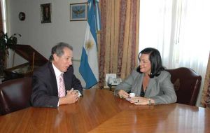 British Amb. John Hughes with Defence Minister Nilda Garré