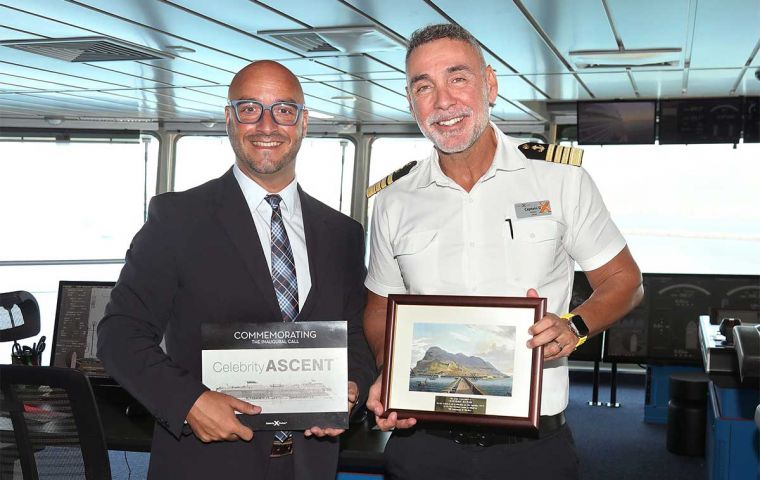 Minister Christian Santos with Captain Dimitrios Kafetzis 