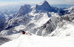 The BBC filmed Hamish Pritchard’s research in the Himalaya that involved a radar being carried under a helicopter