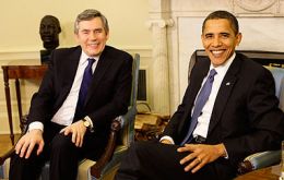 PM Brown and Pte. Obama (Photo file)