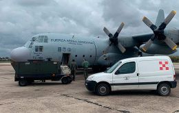 The doses will be carried in a Hercules C-130 aircraft of the Argentine Air Force.