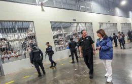 Bullrich and her Salvadoran colleague Gustavo Villatoro toured the infamous CECOT prison