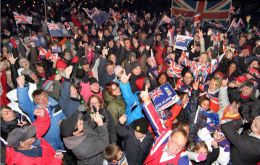  Falklands celebrate results of the March referendum