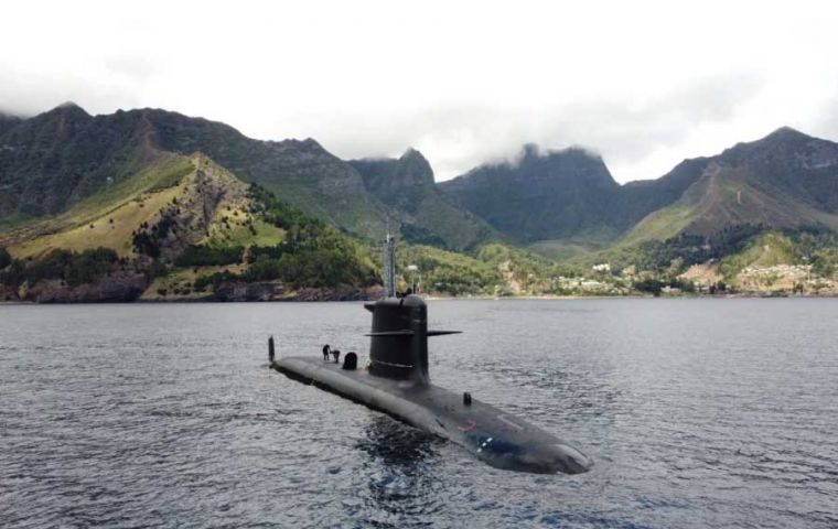 A Scorpene-class attack submarine was deployed on a fisheries-enforcement patrol in the Juan Fernandez Archipelago and further south. (Pic Chilean Navy)