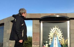 Cobos at Darwin cemetery next to the Lujan Virgin shrine 