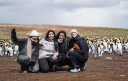 Enjoying the Falklands wildlife next to the penguins 