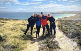 Some of the winners of previous years enjoying their stay in the Falklands 