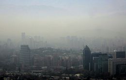 View of Santiago City with smog