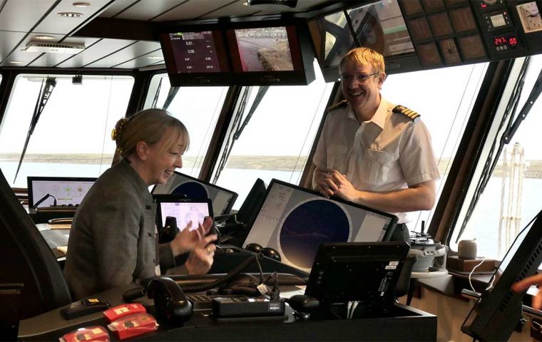 Governor Blake visiting RRS Sir David Attenborough (Pic @GHFalklands)