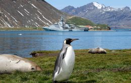 Part of HMS Forth's mission is to regularly patrol the waters around the Falkland Islands and South Georgia (Pic HMS Forth X)