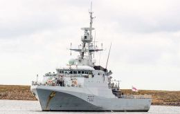 The OPV HMS Forth stationed in the Falkland Islands (Pic RN)