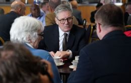 PM Sunak was pictured sitting down with veterans in Catterick in Yorkshire, the Army's biggest garrison and the home of the Infantry Training Centre.