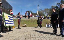 Lacalle Pou presided over the traditional military parade but delivered no messages and did not speak with the press either