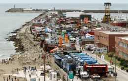 The vehicles lined up in the Argentine sea resort of Mar del Plata  