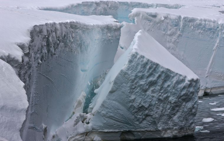 The region beneath an ice sheet where the ground-based ice meets the sea is known as the grounding zone.