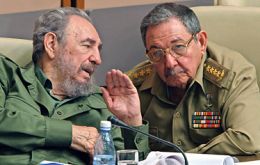 Fidel and his brother Raul Castro