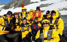 Chinese tourists fly to Ushuaia where they will board a cruise for a tour of the Antarctic Peninsula, or combined with the Falklands and South Georgia