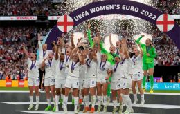 Celebrations in Wembley after victory 2-1 over Germany in the final match 