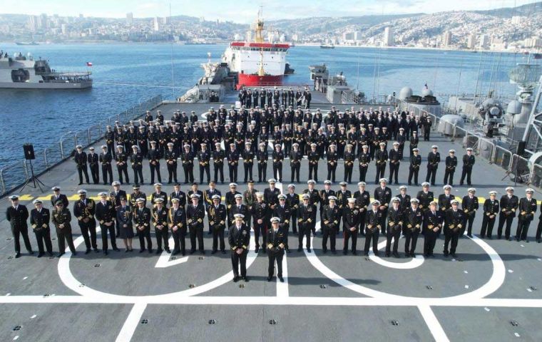 The Ice Patrol enters the port of Valparaíso to participate with 24 partner nations in the US sponsored Unitas annual exercise